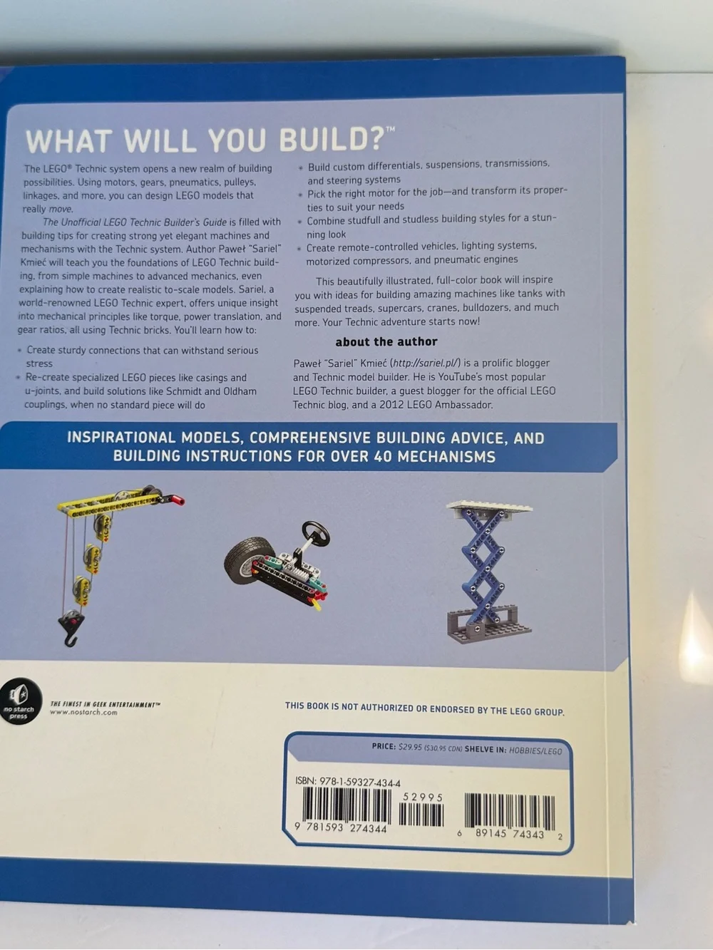 Unofficial LEGO Technic Builder's Guide by Pawel Sariel Kmiec (2013), book, used